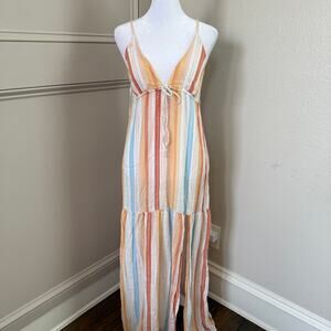 L*Space Victoria Dress Sunset Skies Stripe Size Small Resortcore Effortless Boho